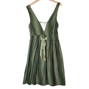 Daniel laurent  green white midi lightweight dress